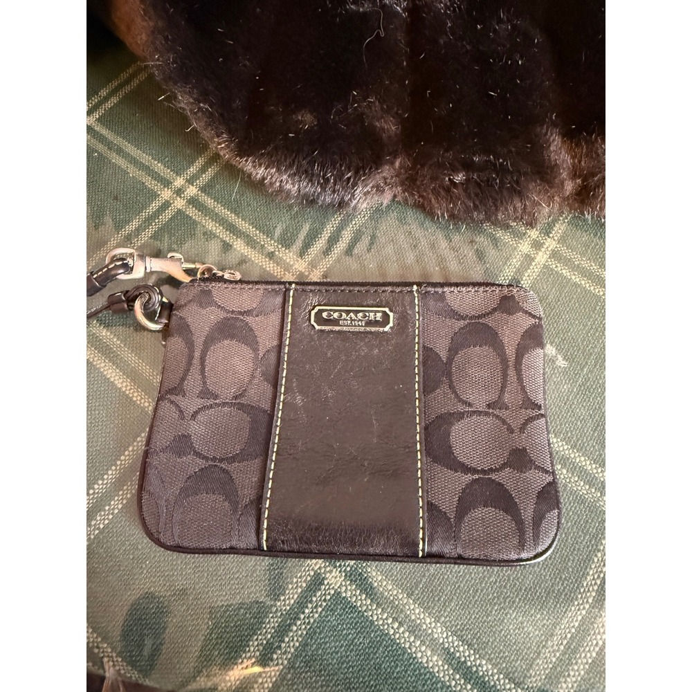 COACH Classic Wristlet with PVC Leather Black